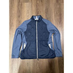 Peter Millar Womens Size L Madeline Hybrid Quilted Full Zip Golf Jacket Navy